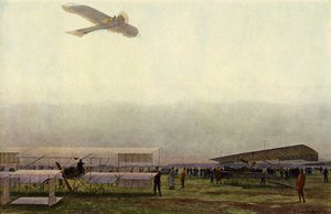 Tyske militærpiloter med deres fly (farve litho) af Michael Zeno Diemer