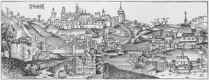 Udsigt over Prag, illustration fra 
