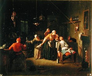 Tavernscene (olie på lærred)