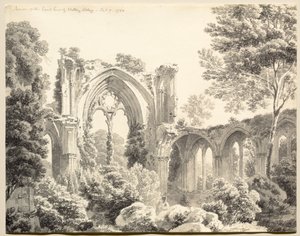 Inde i East End af Nettley Abbey, 1794. af Michel Angelo Rooker