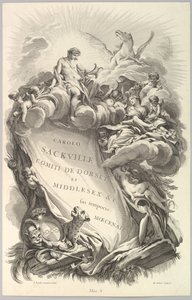 Frontispice til graven af ​​Charles Sackville, jarl af Dorset Frontispice for ..., ca. 1736.