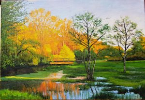 Oversvømmet mark i Gironde (olie på lærred)