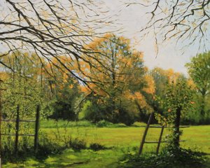 Prairie Girondine olie, 2018 (olie på lærred) af Michel Bultet