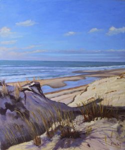 Atlanterhavskystens klitter (olie på lærred) af Michel Bultet