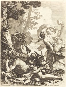 Bacchanal med Sovende Bacchus af Michel Dorigny