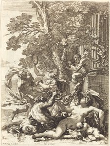 Bacchante med Sovende Barn af Michel Dorigny