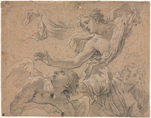 Studier af engle recto, Panthea før Cyrus verso, 1655-1660.