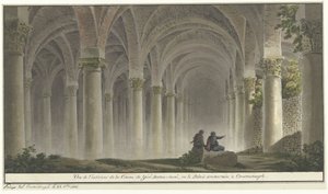 Interiør af Constantinopel Indvendigt billede af cisternen i Yéré-Batan-Serai eller det underjordiske palads i Konstantinopel (titel på objektet) af Michel François Preaulx