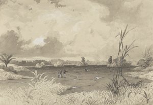 The Pitch Lake af Michel Jean Cazabon