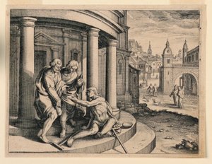 Peter og Johannes i templet af Michel Lasne