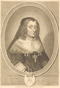 Anne af Østrig af Michel Lasne after Jean Nocret