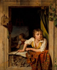 Maleri og musik (Portræt af kunstnerens søn), 1800