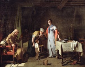 Ung kvinde hjælper en uheldig familie