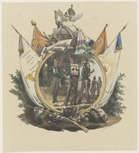 Medaljon med frivillige jægere fra Utrecht University, 1830