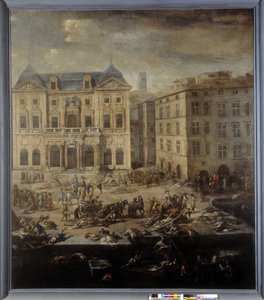 Udsigt over rådhuset (af Marseille) under pesten i 1720