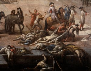 Udsigt over rådhuset (af Marseille) under pesten i 1720