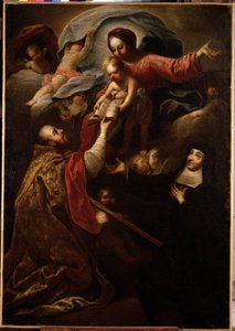 Jomfru og barn, Saint Francois de Salles og Saint Joan of Chantal (maleri) af Michel Serre
