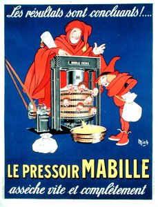 Plakat, der satirerer de nye skatter (farve litho) af Michel called Mich Liebeaux