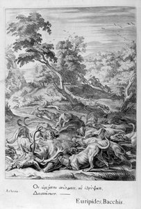 Actaeon blev til en kronhjort og fortæret af sine hunde, 1655