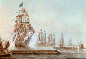 Bolværksfløjen, fest givet i Toulon til Comte de Provence i juli 1777 i havnen i Toulon Gouache af Michel Joseph dit Michel de Toulon (aktiv mellem 1777 og 1792) 1777. Versailles, slotsmuseum af Michel de Toulon