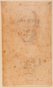 Hovedstudie og skitse af Diomedes med Palladius af Michelangelo (after) Buonarroti
