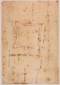 Hovedplan og opstalt, 16. århundrede (tegning) af Michelangelo (after) Buonarroti