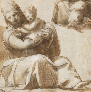 Siddende Madonna med barn. Omkring 1525 (?)