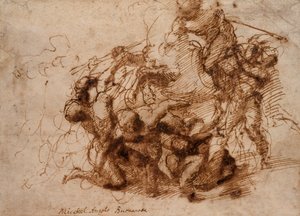 En kampscene, begyndelsen af det 16. århundrede. af Michelangelo Buonarroti