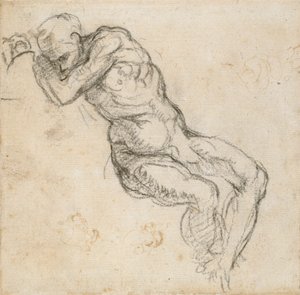 En nøgen mand sover, c1490-1560 af Michelangelo Buonarroti