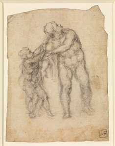 Aeneas and a Child (recto) (blyant på papir) [se 5934523] af Michelangelo Buonarroti