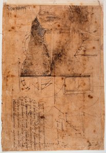 Autograferede arkitektoniske studier og poetiske fragmenter af Michelangelo Buonarroti