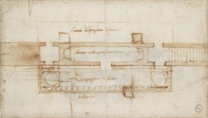 Design til et relikviekammer, c1490-1560 af Michelangelo Buonarroti