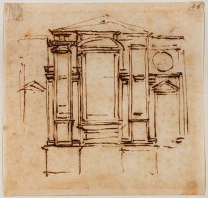 Design til Medici-pavernes væggrave i koret i San Lorenzo af Michelangelo Buonarroti