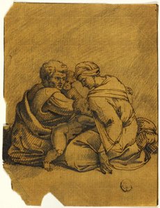 Familiegruppe: Ozias, konge af Juda, plejes af sin mor af Michelangelo Buonarroti