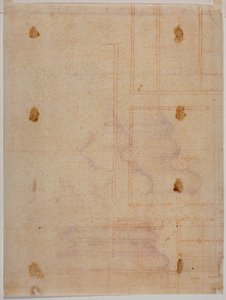 Fragmentarisk grundplan af klosteret San Lorenzo af Michelangelo Buonarroti