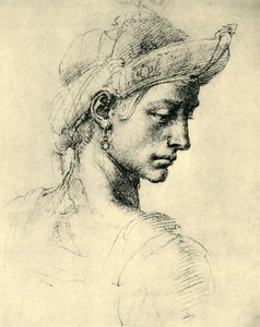 Ideelt hoved, 1520-1525, 1943. af Michelangelo Buonarroti