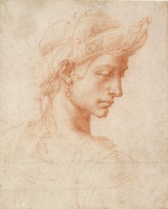 Ideelt hoved, slutningen af det 15.-begyndelsen af det 16. århundrede af Michelangelo Buonarroti