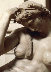 Italien, Firenze, Nyt sakristi i Medici-kapellet i San Lorenzo-basilikaen i Firenze, Nat, detalje fra Giuliano de