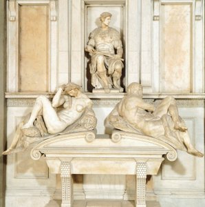 Italien, Firenze, Det nye sakristi i Medici-kapellet i Basilica di San Lorenzo i Firenze (UNESCOs verdensarv af Michelangelo Buonarroti