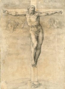 Korsfæstelse med to engle af Michelangelo Buonarroti