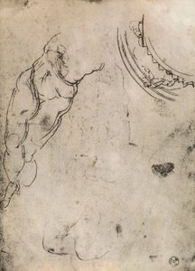 Mandlige ben, studie af Michelangelo. Kabinet for tegninger og tryk, Uffizi Gallery, Firenze af Michelangelo Buonarroti