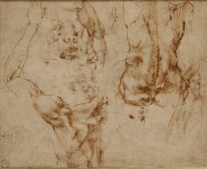 Nøgenstudier, c1490-1560 af Michelangelo Buonarroti