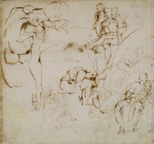 Side fra en skitsebog, c1490-1560 af Michelangelo Buonarroti