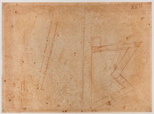 Plan af murene nær porten til Skt. Pier Gattolini af Michelangelo Buonarroti