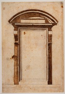 Portalundersøgelse for Laurentian Library af Michelangelo Buonarroti
