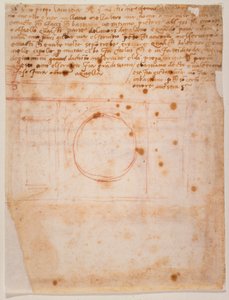Skitser til trommen på kuplen i Santa Maria del Fiore og brev til kardinalen af Bibbiena af Michelangelo Buonarroti