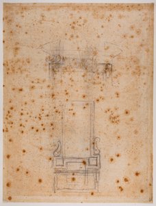 Studier af et vindue og en dør til den laurentiske fordybning af Michelangelo Buonarroti