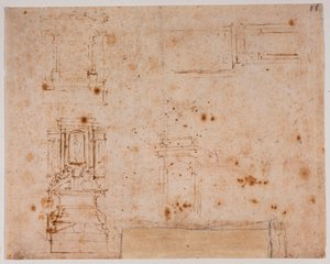 Studier af gravmonumenter til det nye sakristi af Michelangelo Buonarroti