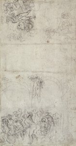 Study for The Last Judgment (pen og blyant på papir) (verso) af Michelangelo Buonarroti
