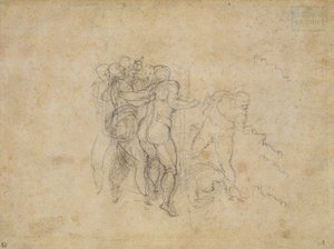 Studie til den sidste dom (grafit på papir) af Michelangelo Buonarroti